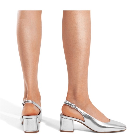 Dream Pairs Metallic Slingback Heels - Picture 2 of 5